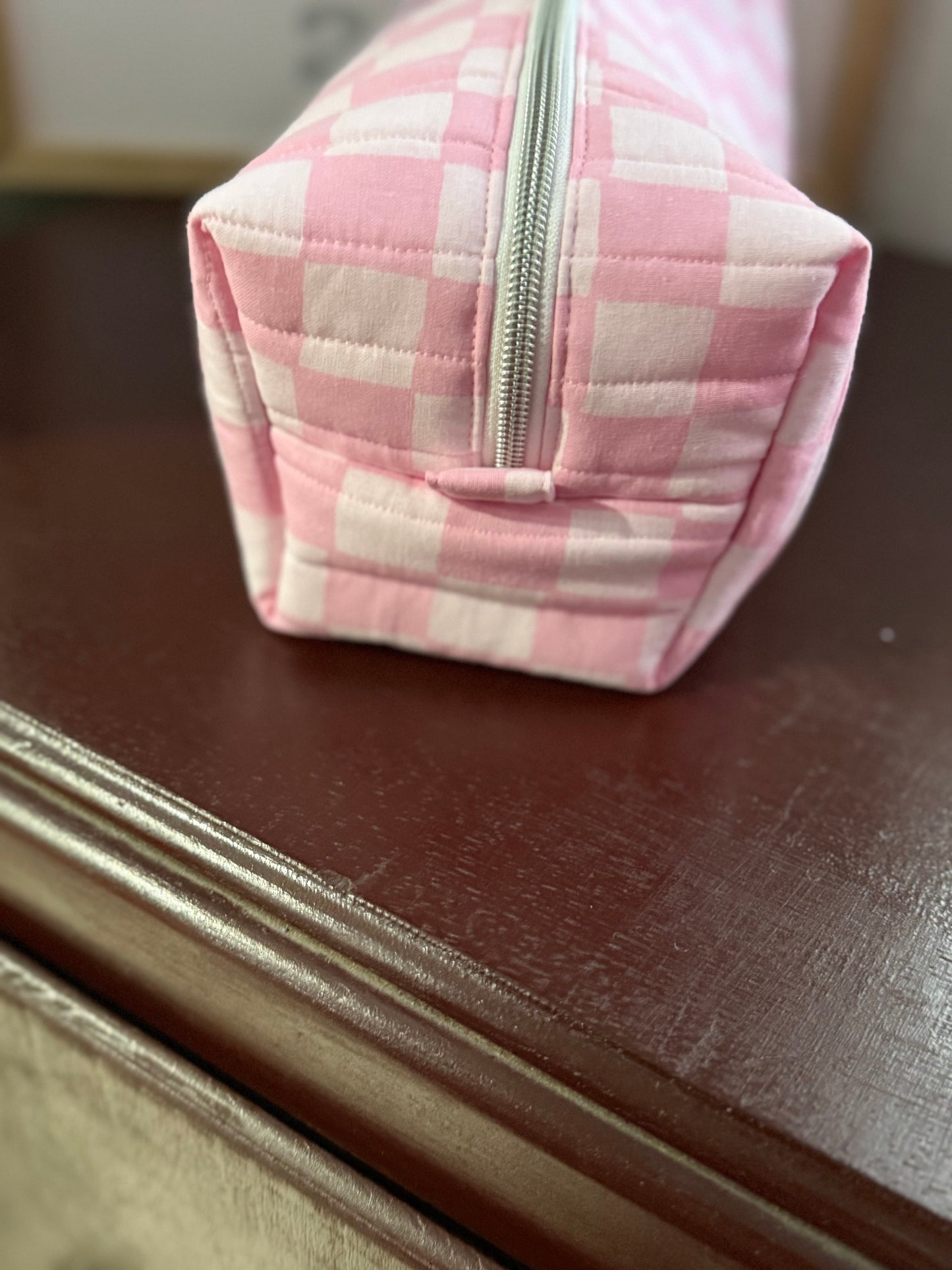 Pink Checker Hair Tools Bag