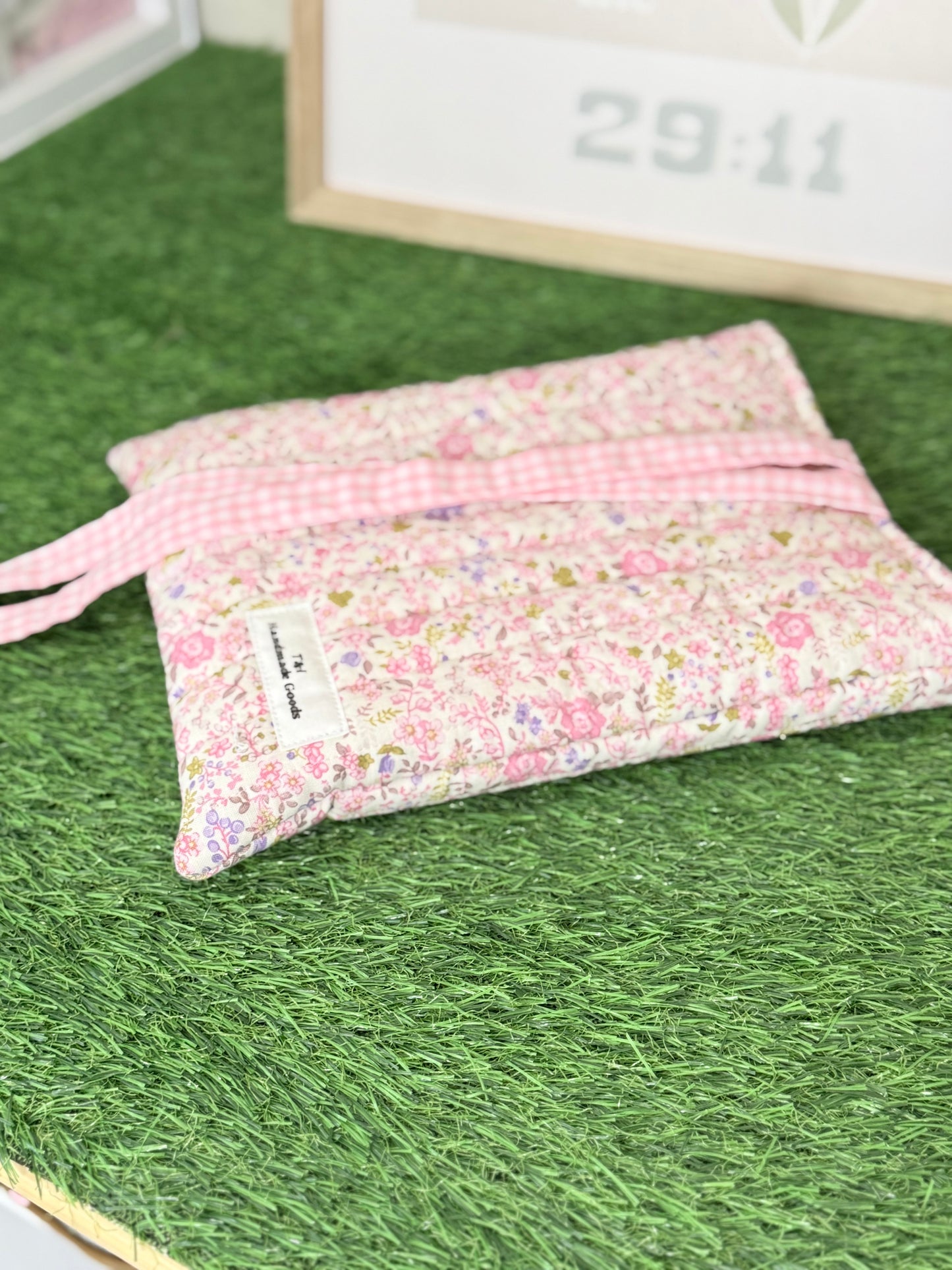 Pink Floral Book Sleeve w/bow