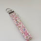 Pink Floral Wristlet Keychain