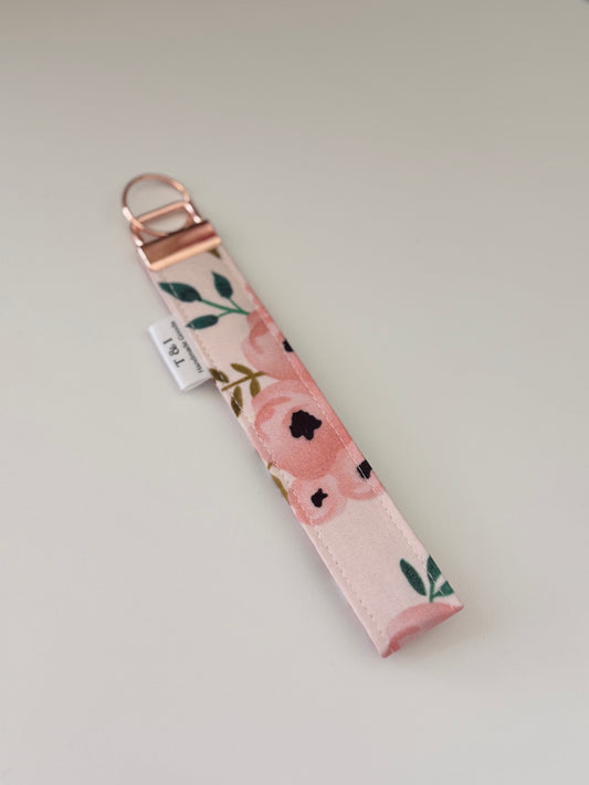 Pink Rose Wristlet Keychain
