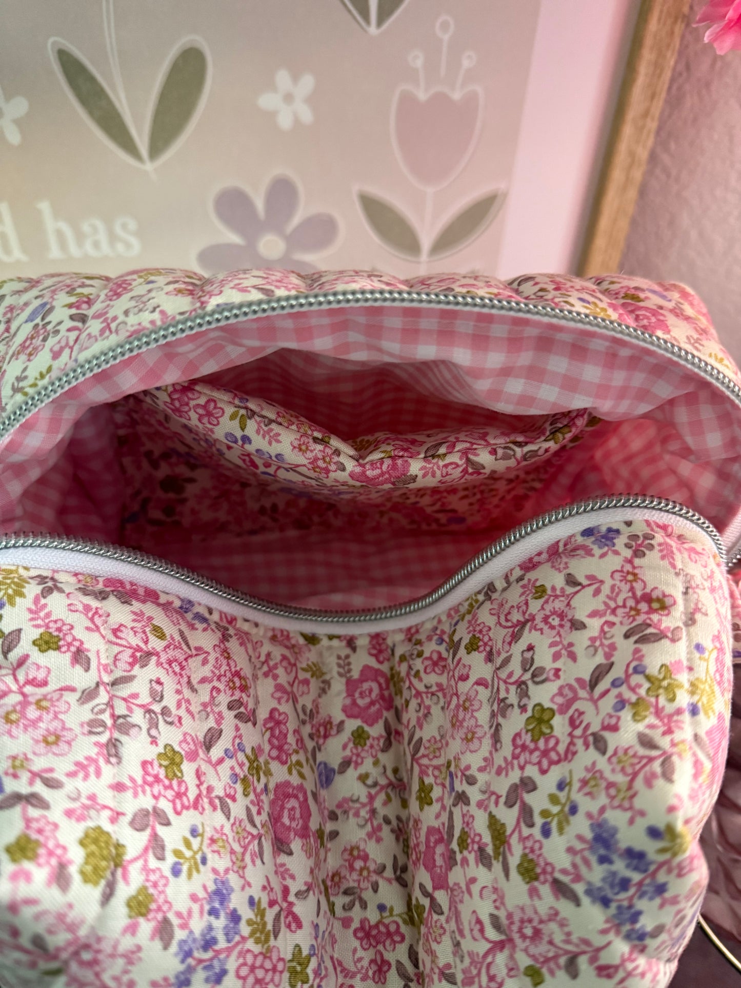 Pink Floral Large Multipurpose Bag