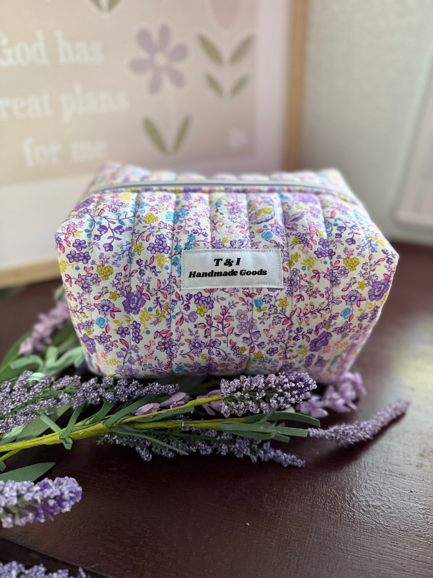 Purple Floral Large Multipurpose Bag
