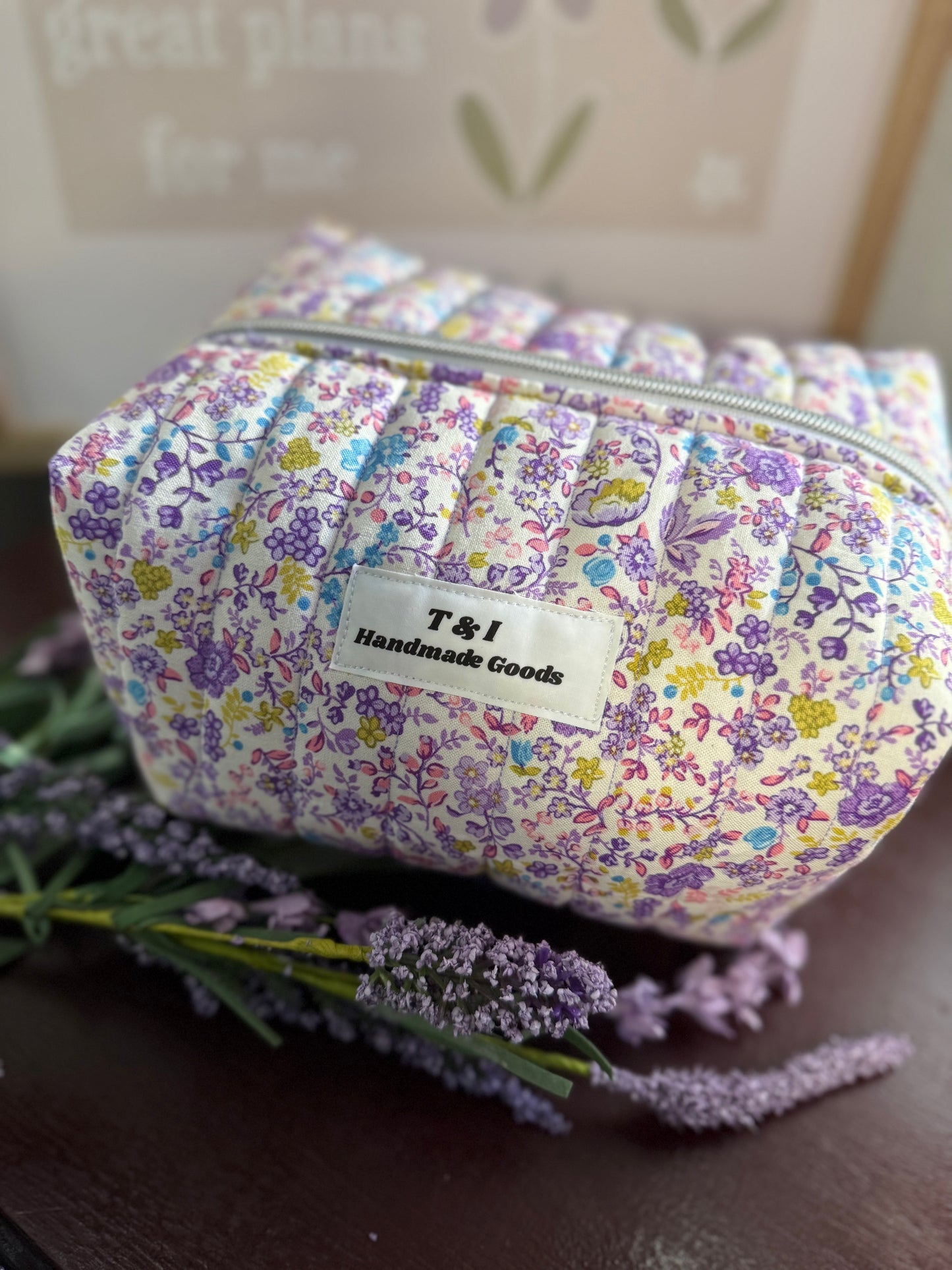 Purple Floral Large Multipurpose Bag