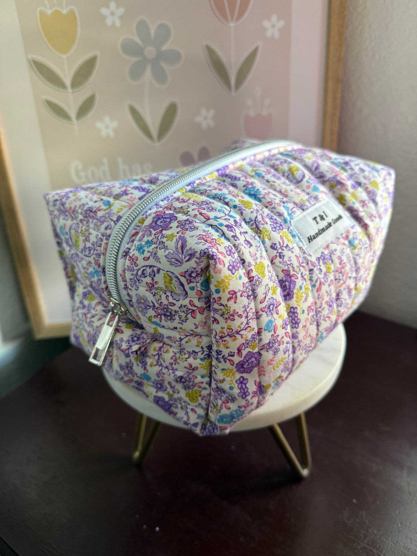 Purple Floral Large Multipurpose Bag
