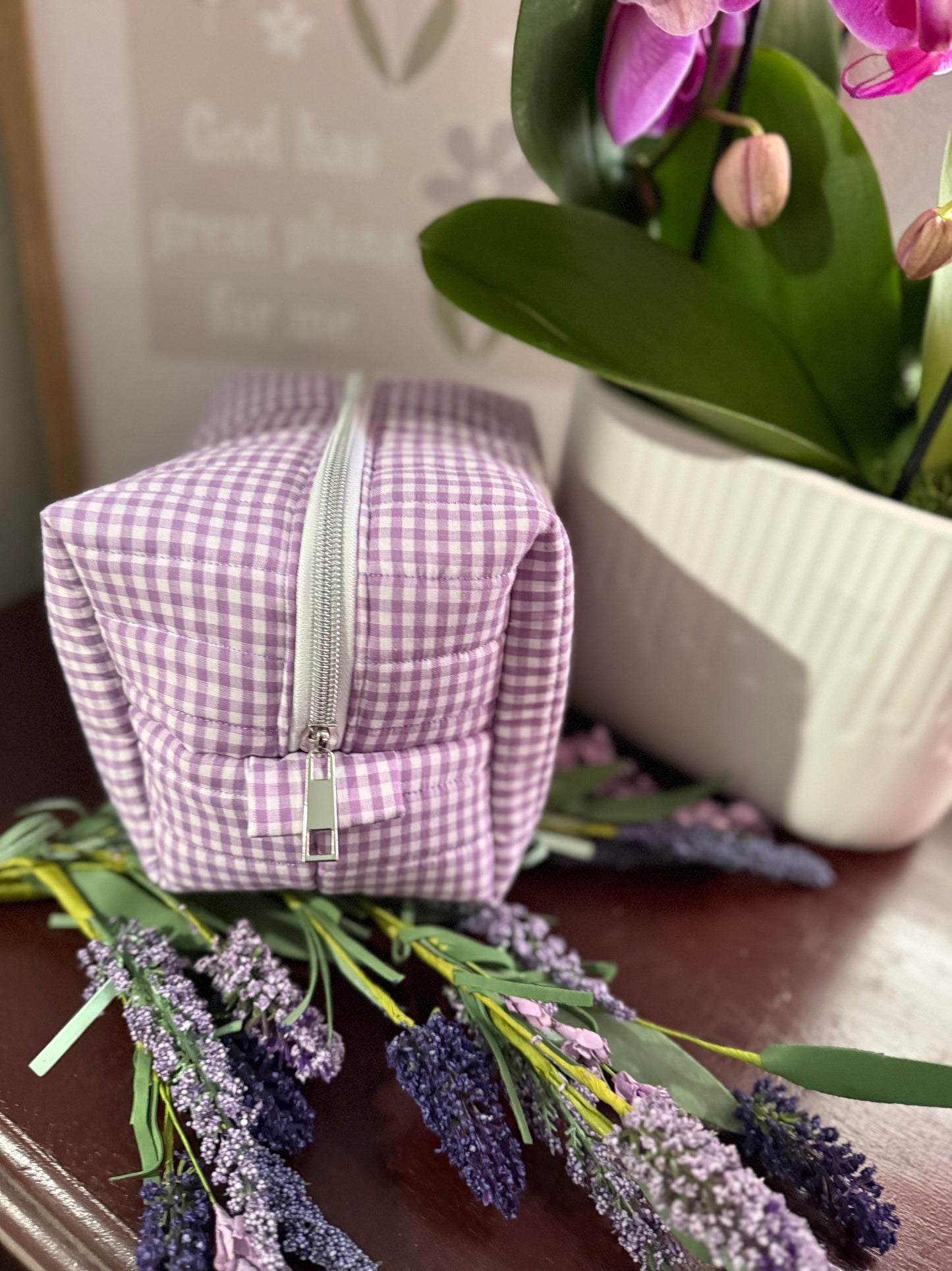 Purple Gingham Large Multipurpose Bag