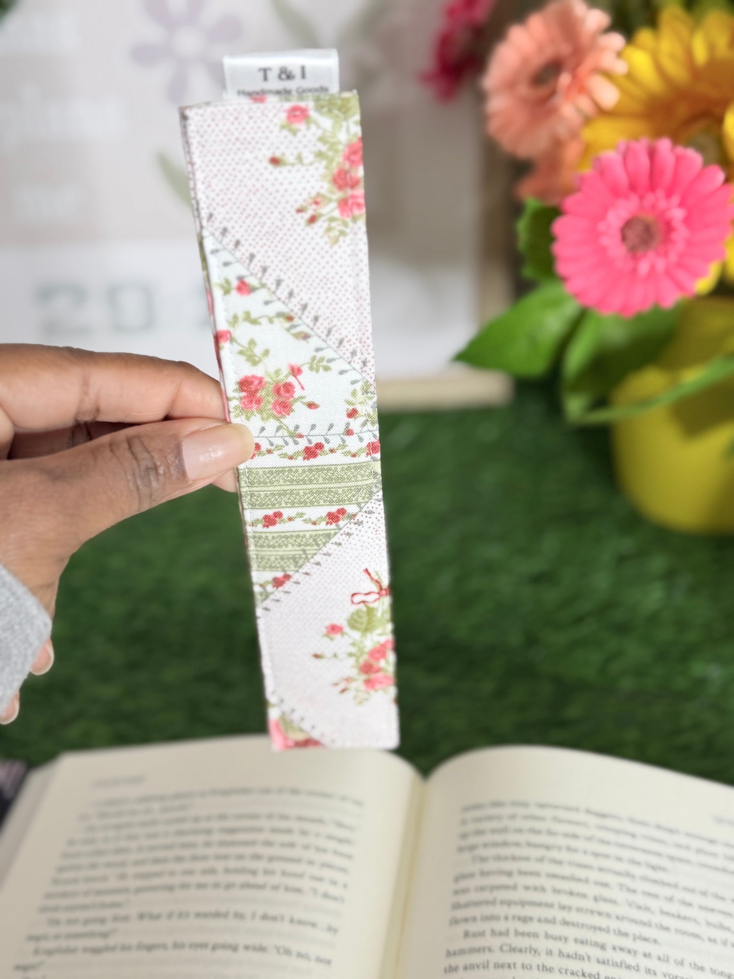 Rosie Patch Fabric Bookmark