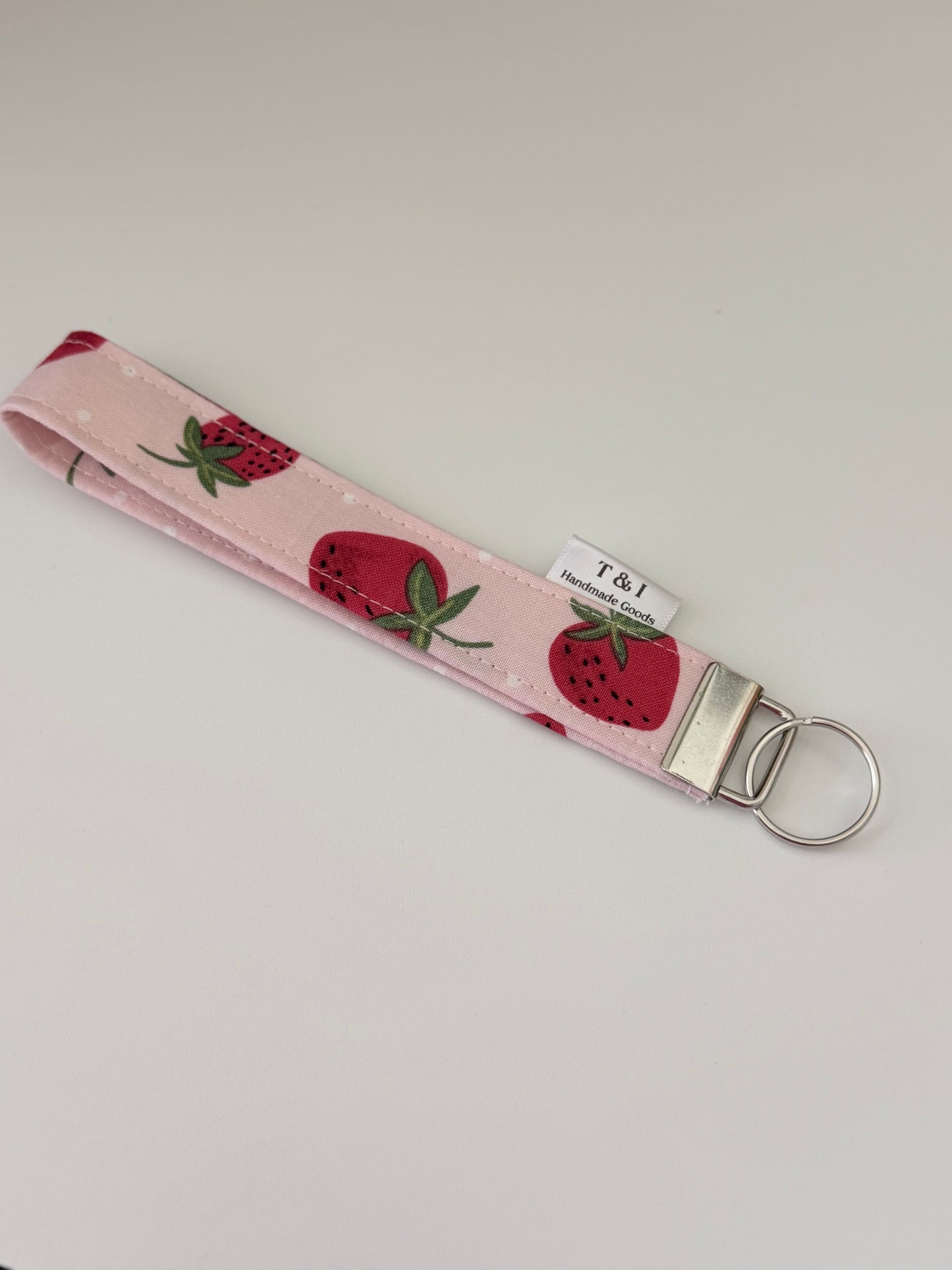 Strawberry Field Wristlet Keychain