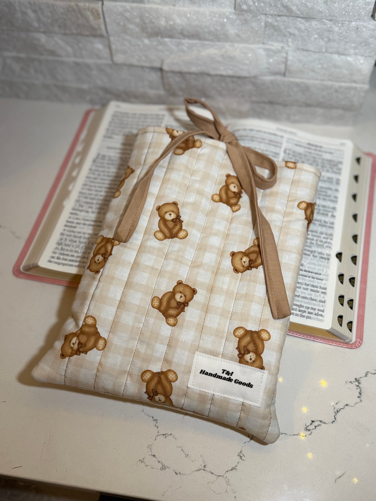 Teddy Bear Book Sleeve w/bow