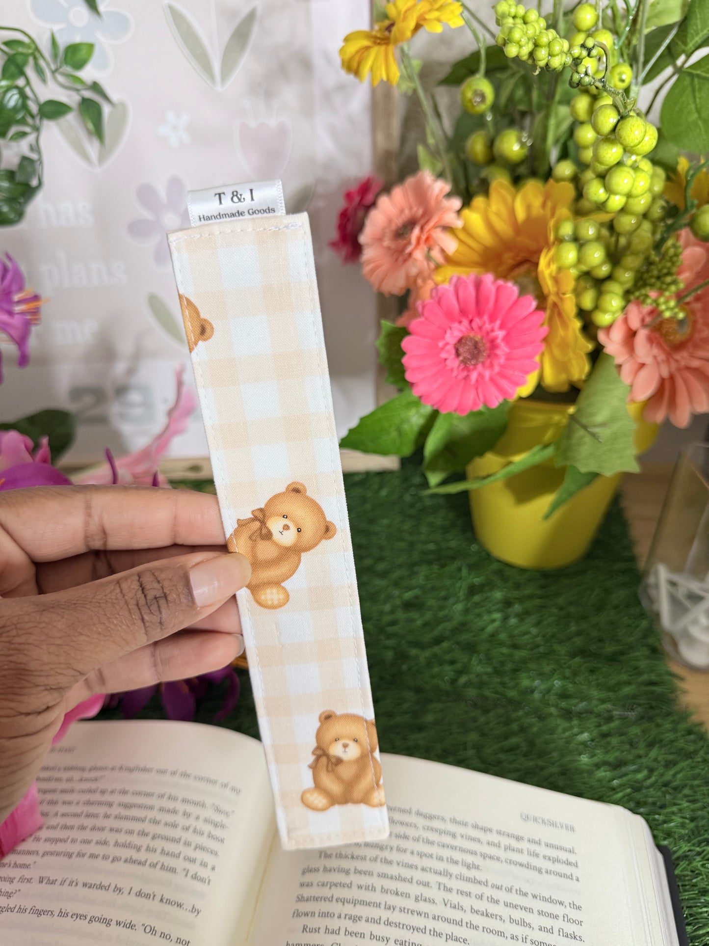 Teddy Bear Fabric Bookmark