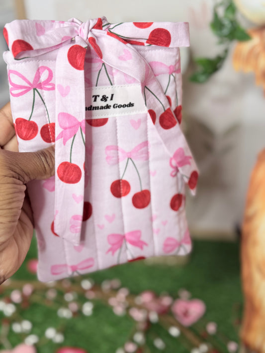 Cherry Bow Book Sleeve Small