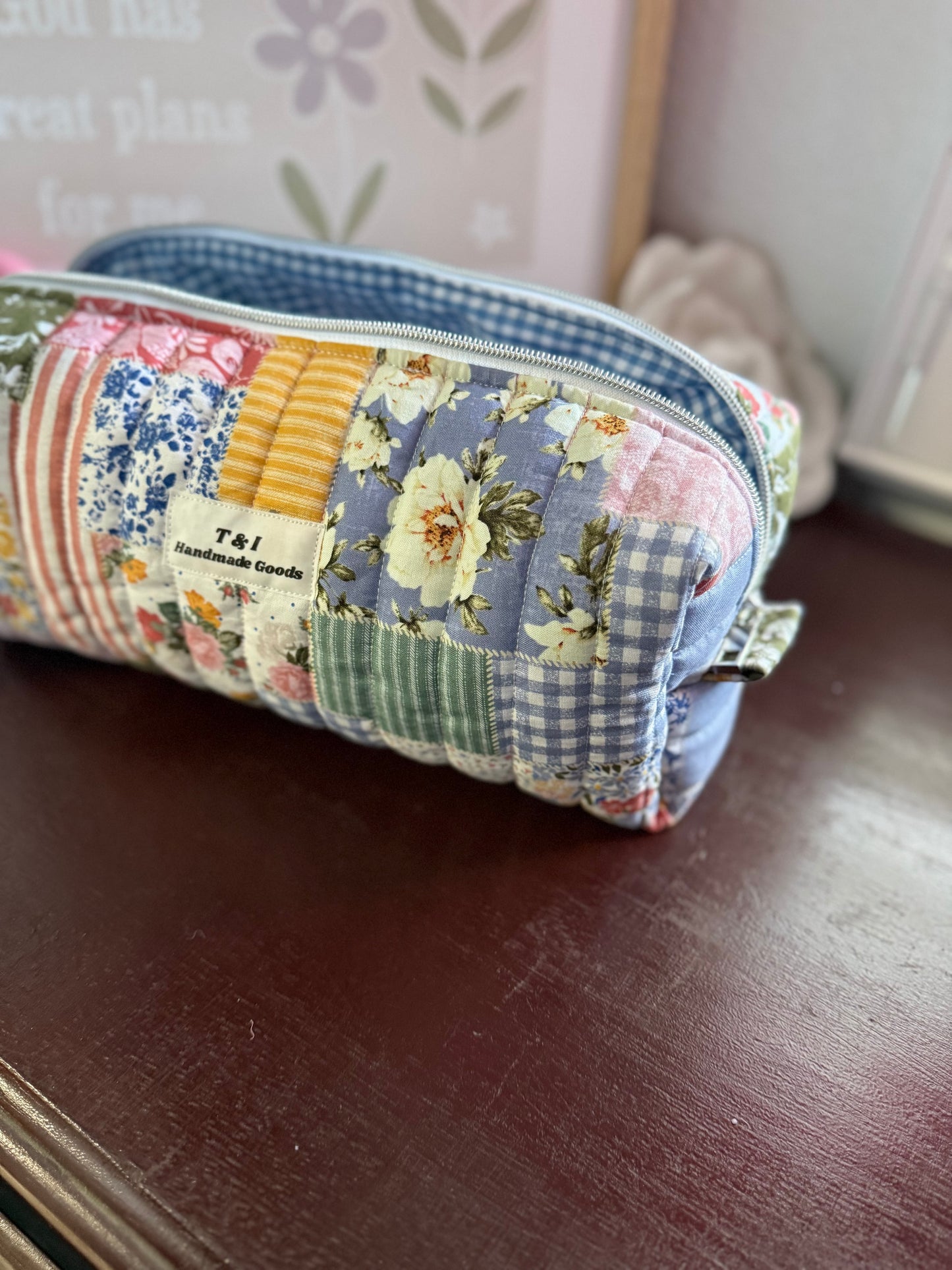 Cottage Boho Floral Hair Tools Bag