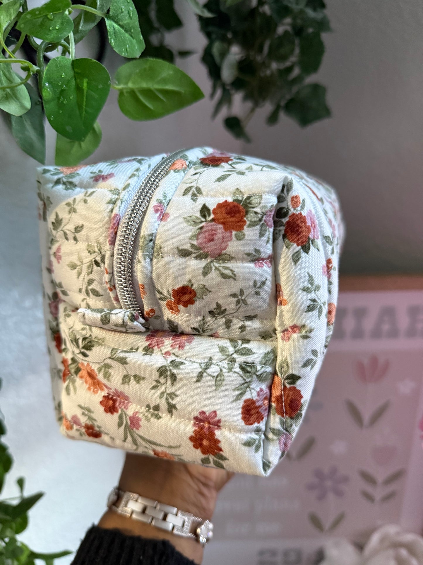 Mauve Floral Hair Tools Bag