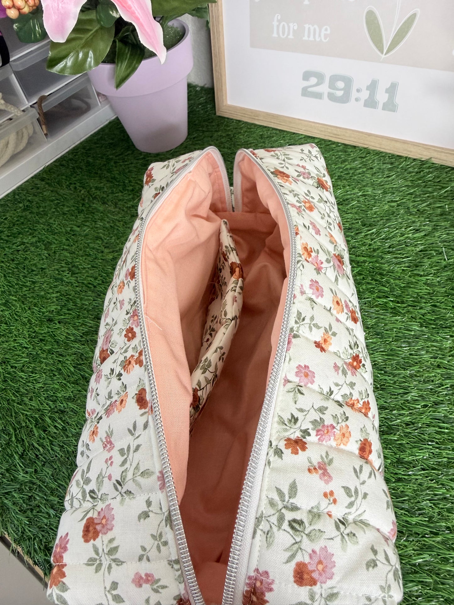 Mauve Floral Hair Tools Bag