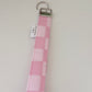 Pink Checker Wristlet Keychain
