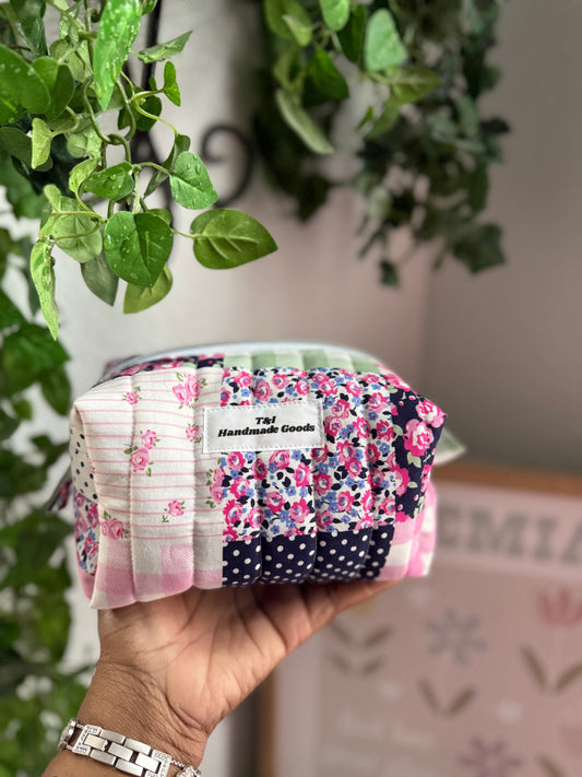Pink Floral Patch Small Multipurpose Bag