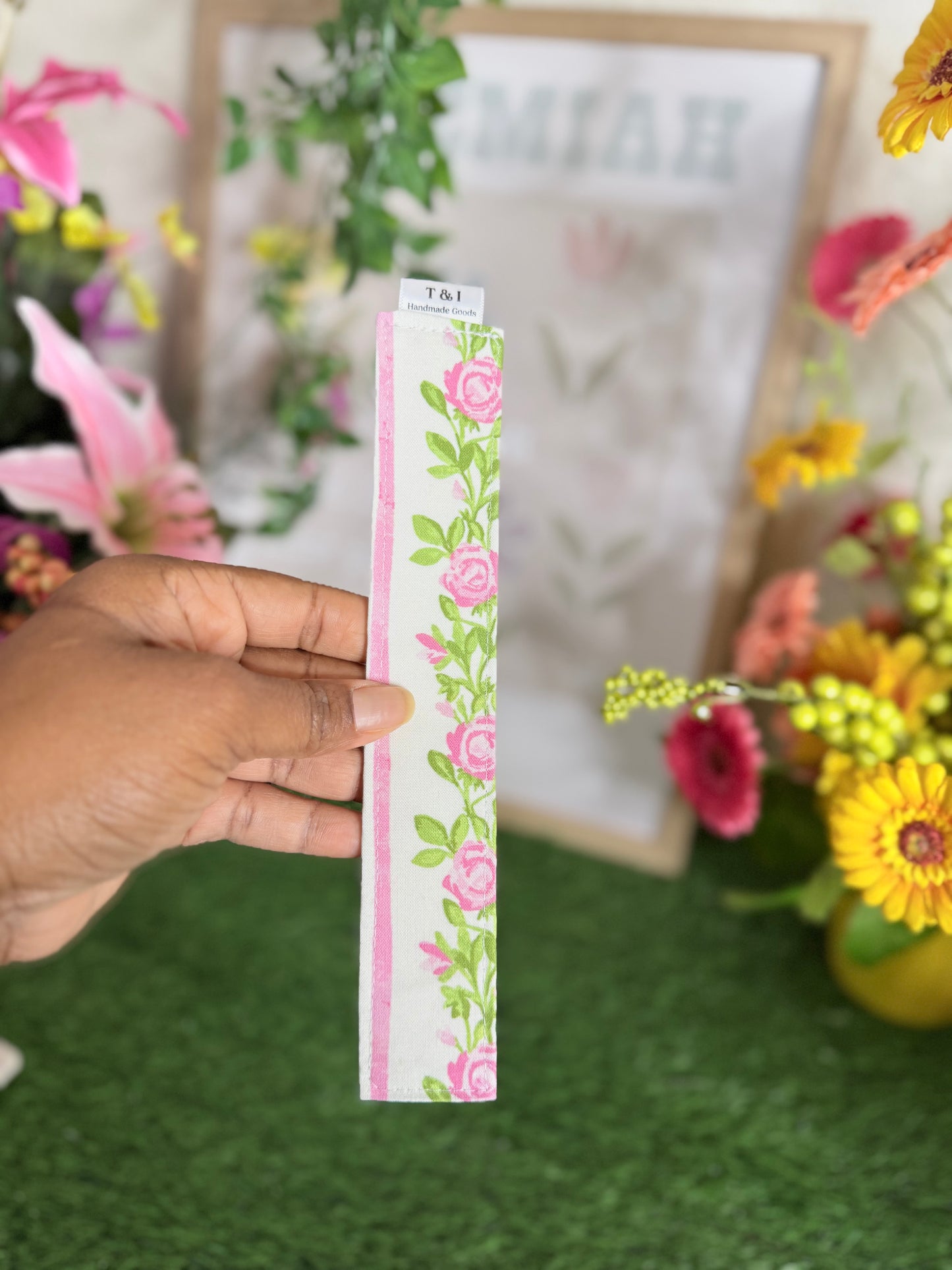 Rosey Bell Fabric Bookmark