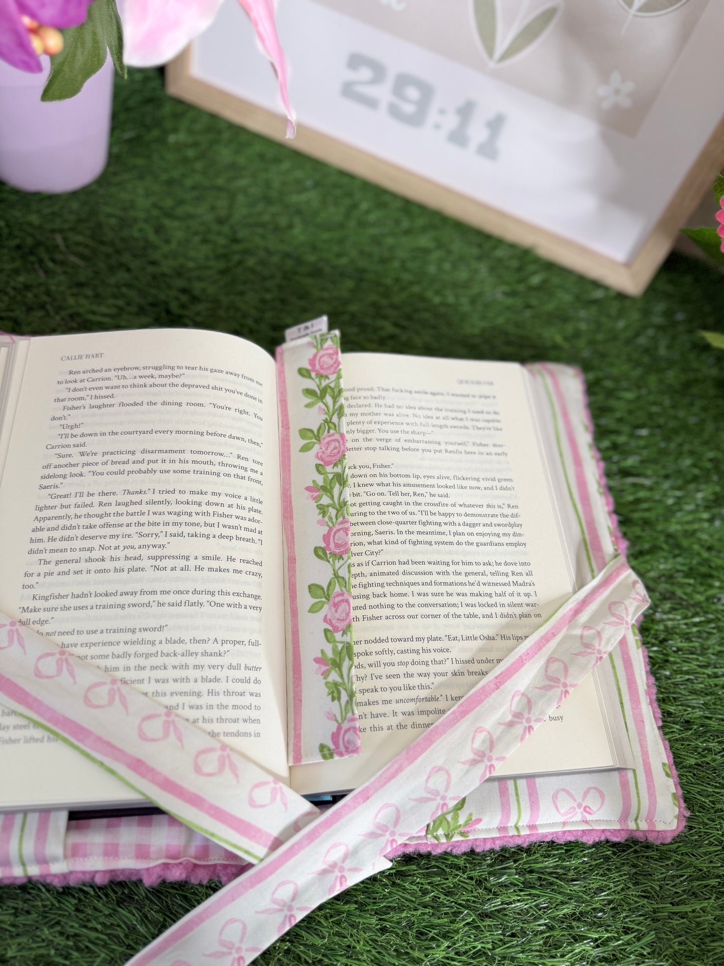 Rosey Bell Fabric Bookmark