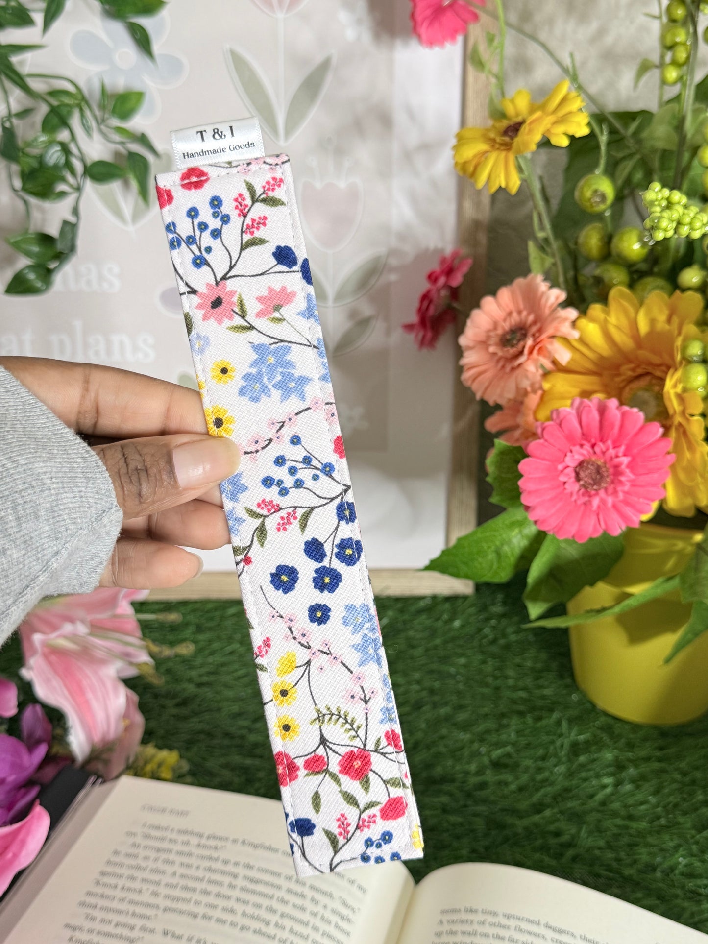 Wildflower Fabric Bookmark